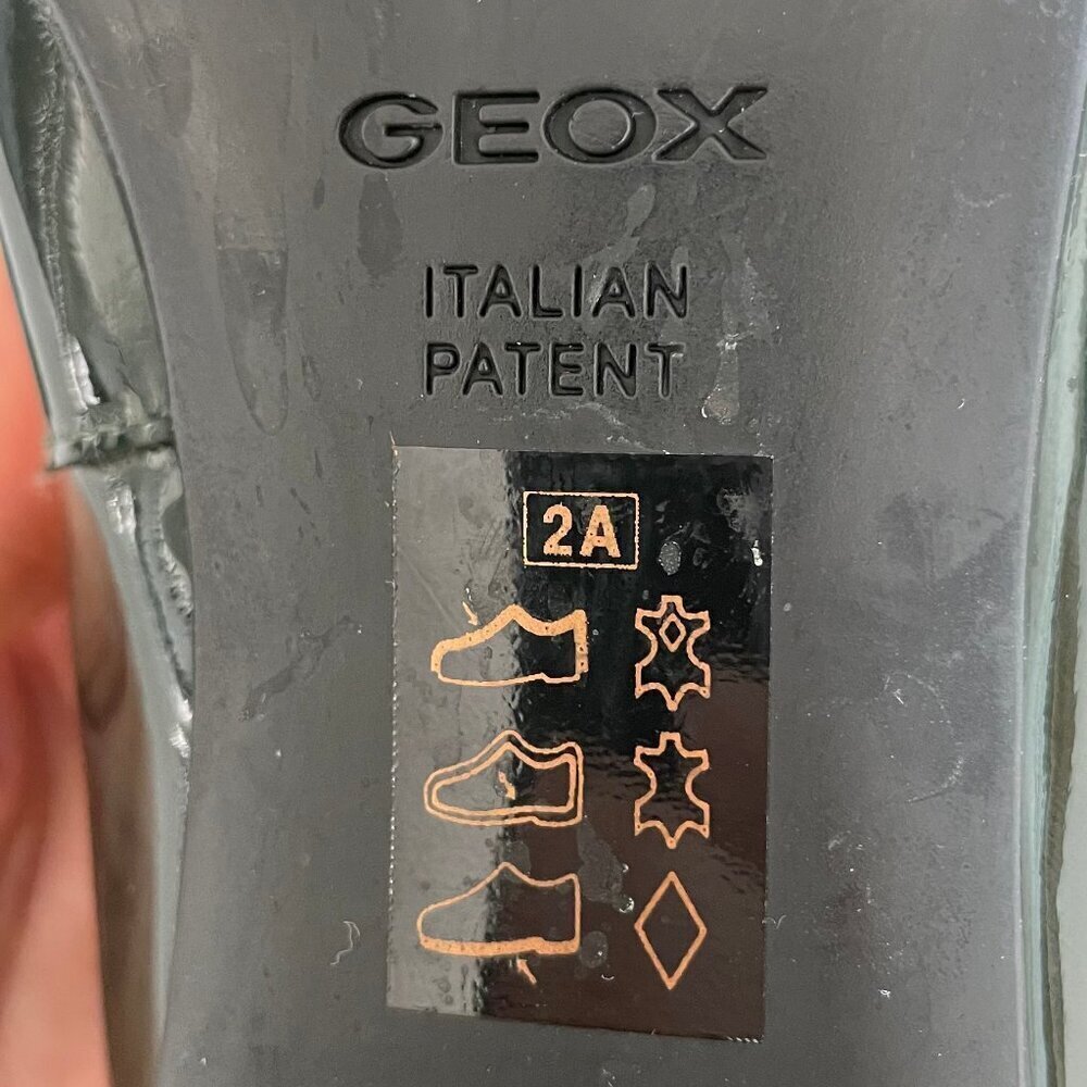 Geox Respira Vivyanne Italian Patent Leather Shoes Dark Forest Green Sz 10 NIB - Picture 10 of 12